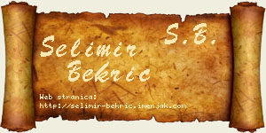 Selimir Bekrić vizit kartica